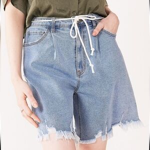so womens jrs Bermuda dad jean shorts super high rise sz 7 new